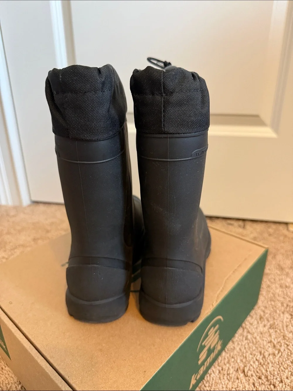 Kamik Black Kids Waterproof Snow Boots with Drawstring Cuff